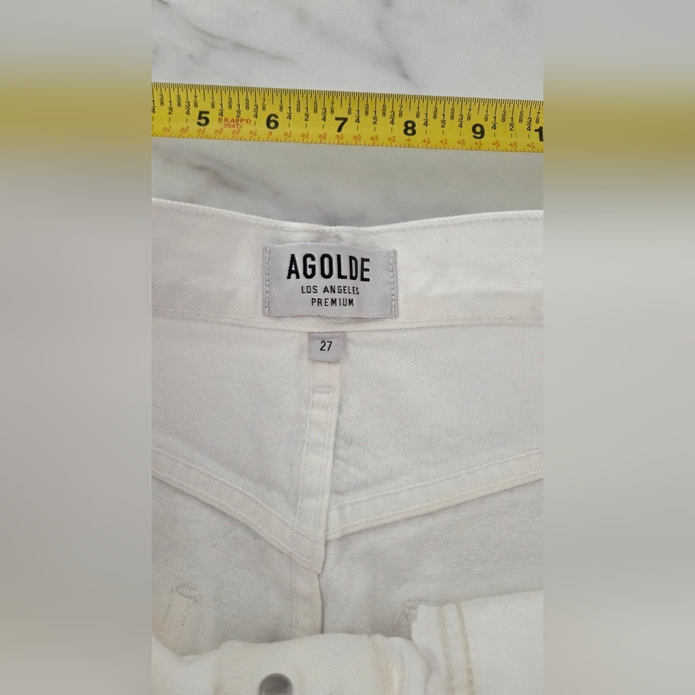 Agolde 90's Mid Rise Loose Fit Cropped Jeans White‎ - Picture 9 of 11